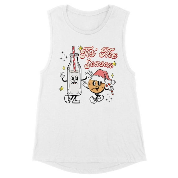 Holiday Tis the Season Women's Muscle Tank Large White