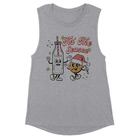 Holiday Tis the Season Women's Muscle Tank X-Small Heather Grey