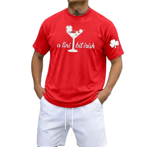 Holiday Top for Men St. Patrick'S Day Irish Saint Paddy'S Comfort Fit Tnak Top for Men,Red,XL