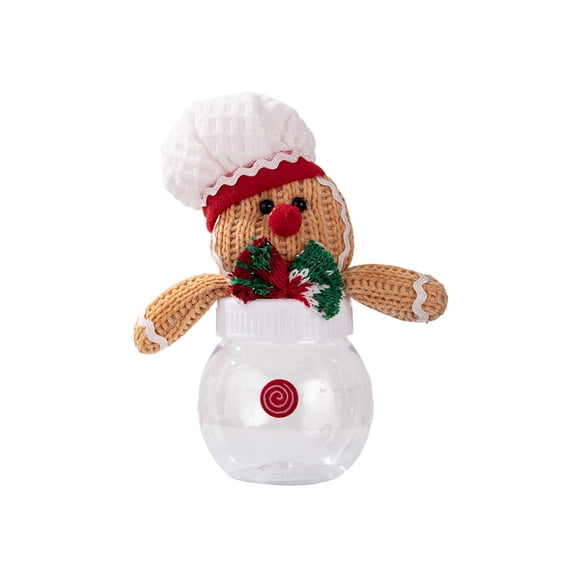 Holiday Treat Container Creative Santa Design Candy Storage Jar Sealed Plastic Holder For Kids Decoration