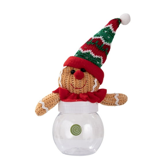 Holiday Treat Container Creative Santa Design Candy Storage Jar Sealed Plastic Holder For Kids Decoration