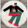 thumbnail image 1 of Holiday Trees Ruffle Outfit, 1 of 2