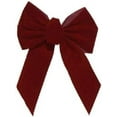 thumbnail image 1 of Holiday Trim 7822 10" x 13" x 3" 5 Loop Burgundy Velvet Holiday Christmas Bow - Quantity of 30, 1 of 1