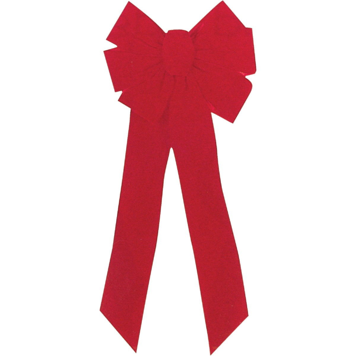 Holiday Trims Red Velvet Bow 7 Loop - Christmas Decor - Red — Residential Use, Standard Application