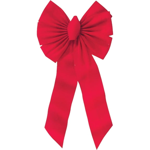 Holiday Trim 7355 6 Loop Red Velvet Bow 14"W x 28"L x 4", Pack of 12