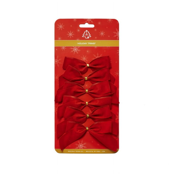 Holiday Trims 7920 2 Loop Velvet Christmas Bow, Red