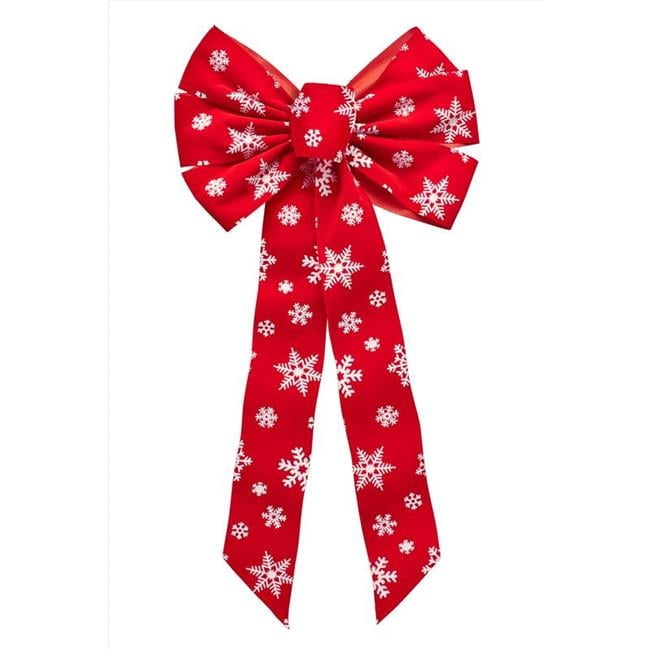 CMAS SNWFLK BOW RD/WHT (Pack of 12)