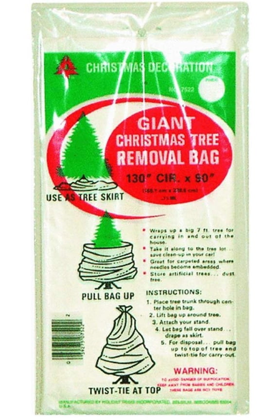 Tree Removal Bag 1 Bag, 144" Circumference x 90" Tall 0.75 Mil