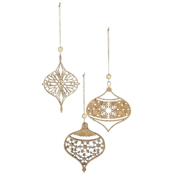 Holiday Trio of Rustic Cut Out Christmas Tree Decorations - Set of 3