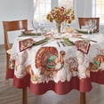 thumbnail image 1 of Elrene Home Fashions Holiday Turkey Bordered Fall Tablecloth, Multi, 70" Round, 1 of 3