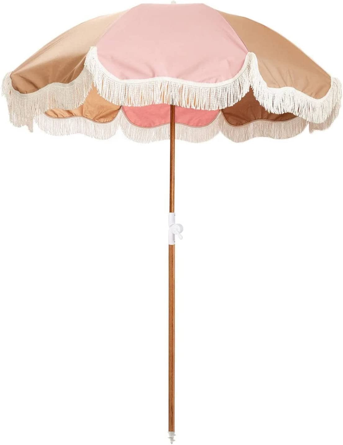 Holiday Umbrella Boho Beach Umbrella with Fringe UPF 50+ Blocks 98
