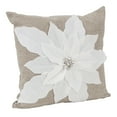 thumbnail image 1 of Holiday Unique 3D Poinsettia Christmas Decorative Throw Pillow Case (White 17"x17" Pillow Case), 1 of 2