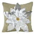 thumbnail image 1 of Holiday Unique 3D Poinsettia Christmas Decorative Throw Pillow (Silver 17"x17" Pillow Case), 1 of 4