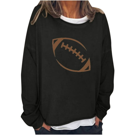 Holiday Usmixi Womens Sweatshirt Winter Crewneck Sweatshirt for Women Plus Size Loose Long Sleeve Vintage Pullover Tops Ladies Girls Fashion Baseball Graphics Sweatshirt Sweater Big Saving