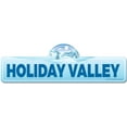 thumbnail image 1 of Holiday Valley Street Sign | Indoor/Outdoor | Skiing Skier Snowboarder Décor for Ski Lodge Cabin Mountian House | SignMission personalized gift, 1 of 5