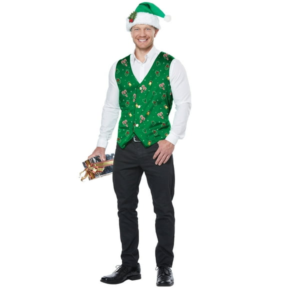 Holiday Vest Adult Costume (Green)