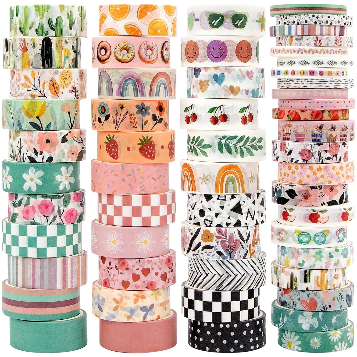 Holiday Washi Tape Set - Decorative Tape Seasonal Bohemian Colored Tape for Journaling Supplies, Scrapbooking Supplies kit