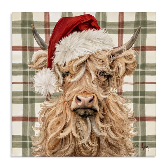 Stupell Industries - Holiday Wavy Haired Cattle Canvas Art, 36 x 36, Made In USA