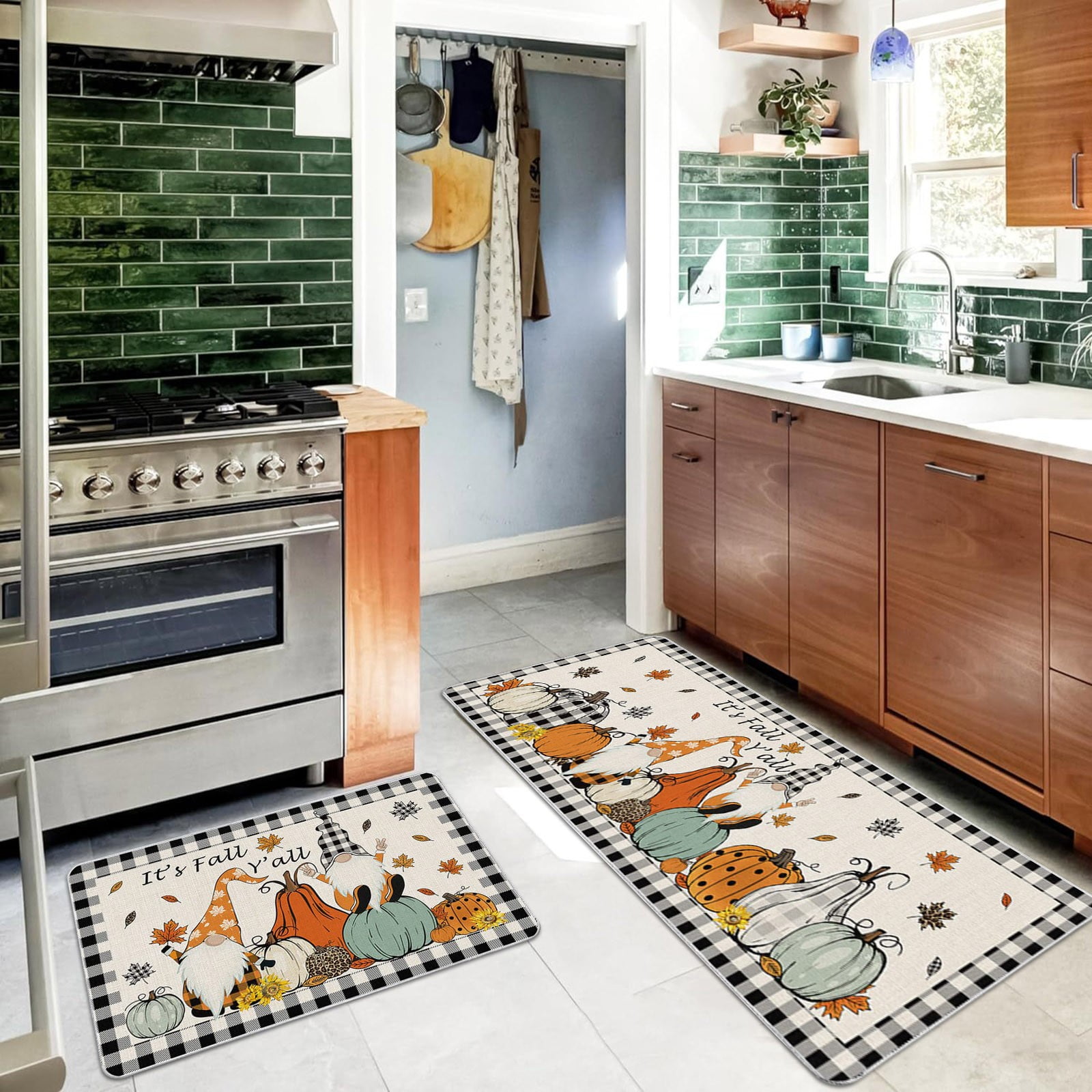 Holiday Mat Desk Chair Soft texture Rural yard Autumn Wreath