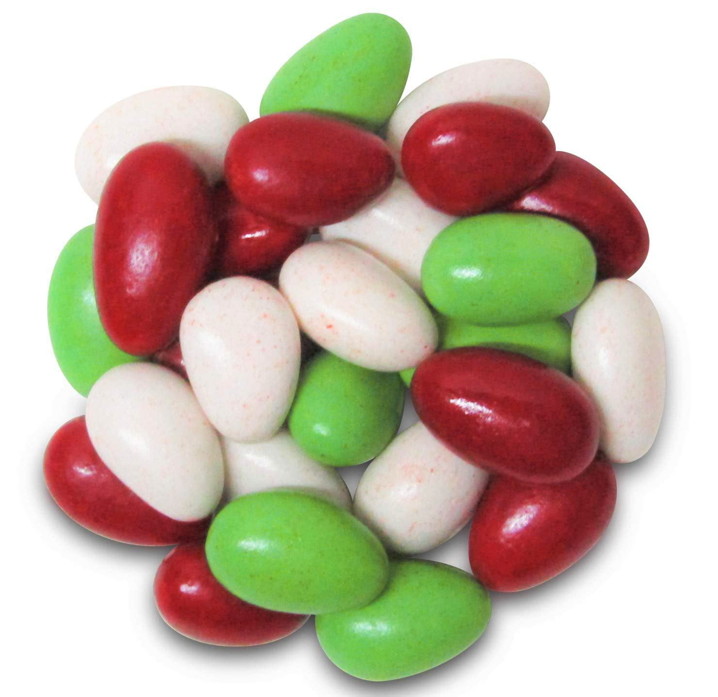 Holiday White, & Green Jordan Almonds By Its Delish, 10 LBS Bulk
