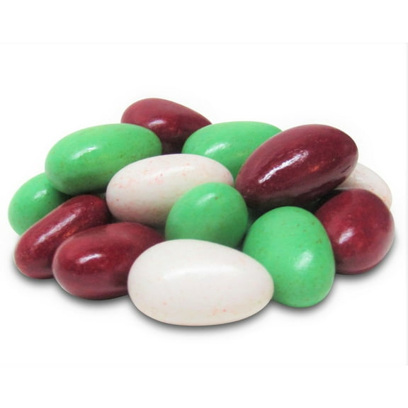Holiday White, Red & Green Jordan Almonds by Its Delish, 10 lbs Bulk - Christmas Candy Perfect for Party & Gift