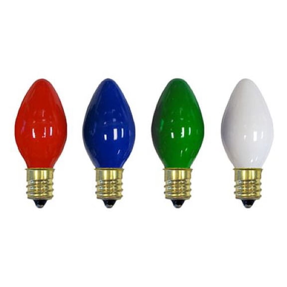 Holiday Wonderland 1074A-88 4-Pack of C7 Multi-Color Replacement Bulbs - Quantity of 25