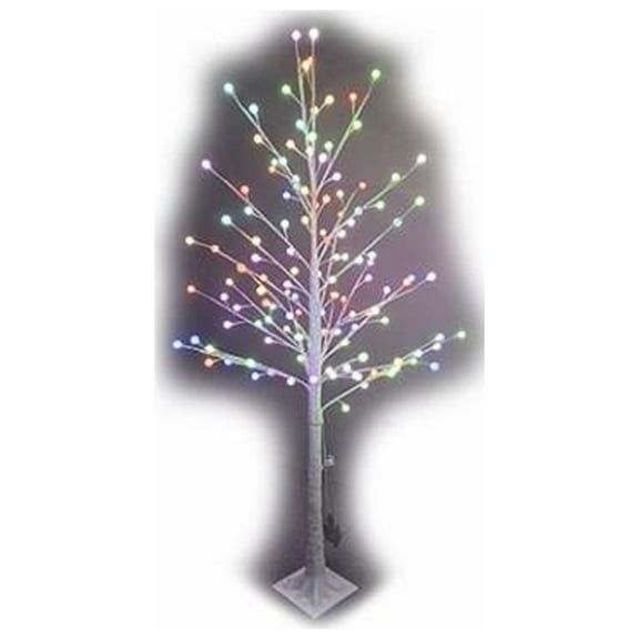 Holiday Wonderland 25277-88 Color Sync 9-Function Stick Tree Christmas Yard Decor, 4 Ft. - Quantity 4