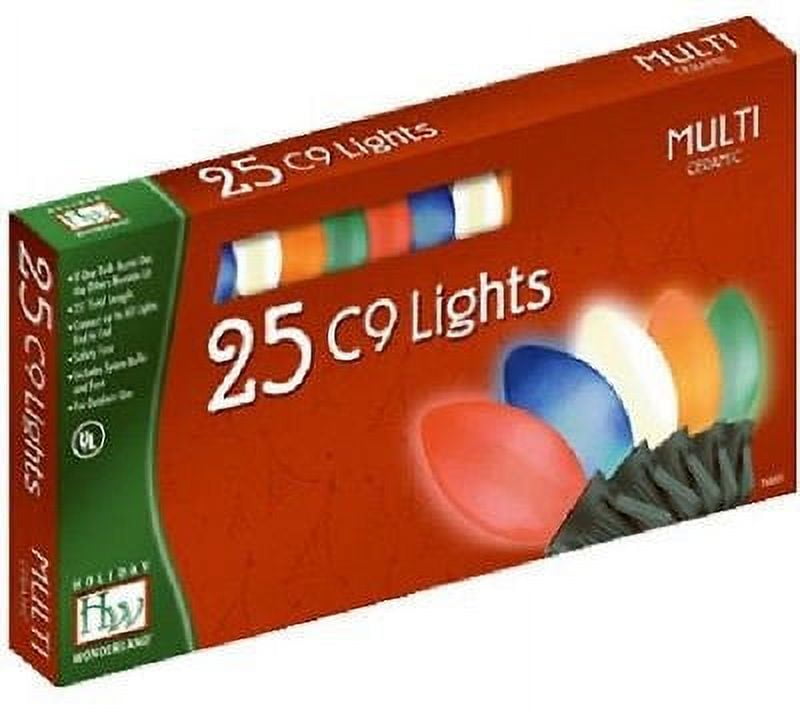 Holiday Wonderland 292488 25 count C9 Multi Ceramic Christmas Light