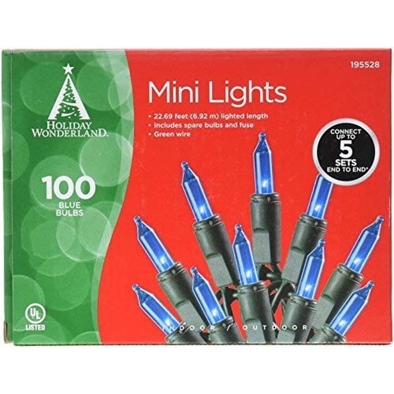 Holiday Wonderland 4004-88A Christmas 100-Light Set, Mini, Blue - Quantity 1