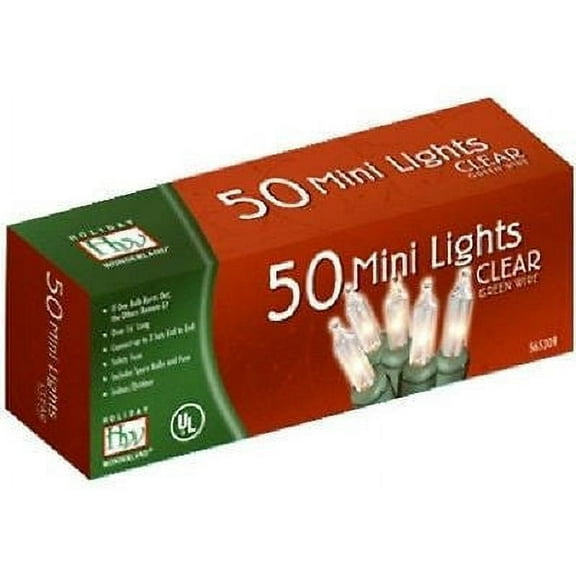 Holiday Wonderland 4050-88A 50 count CLEAR Incandescent Mini Christmas Light Sets - Quantity of 14