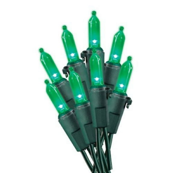Holiday Wonderland 4057-88A 50-Count Mini Green Christmas Holiday Light Set - Quantity of 4