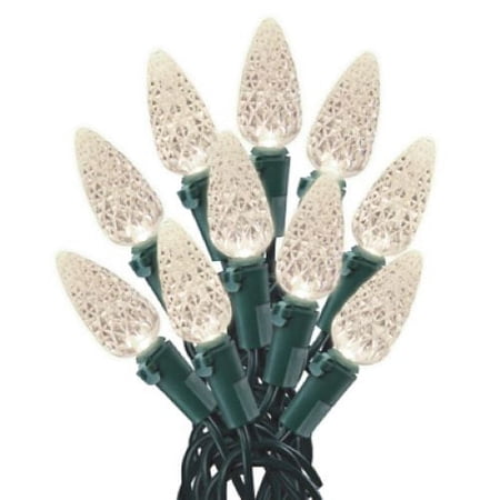 Holiday Wonderland 47870-88A Holiday LED 70-Light C6 Warm White Faceted Bulb String Light Set