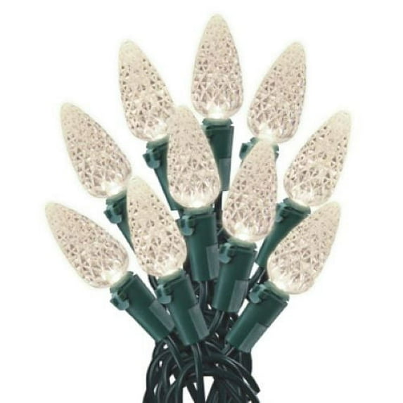 Holiday Wonderland 47870-88A Holiday LED 70-Light C6 Warm White Faceted Bulb String Light Set
