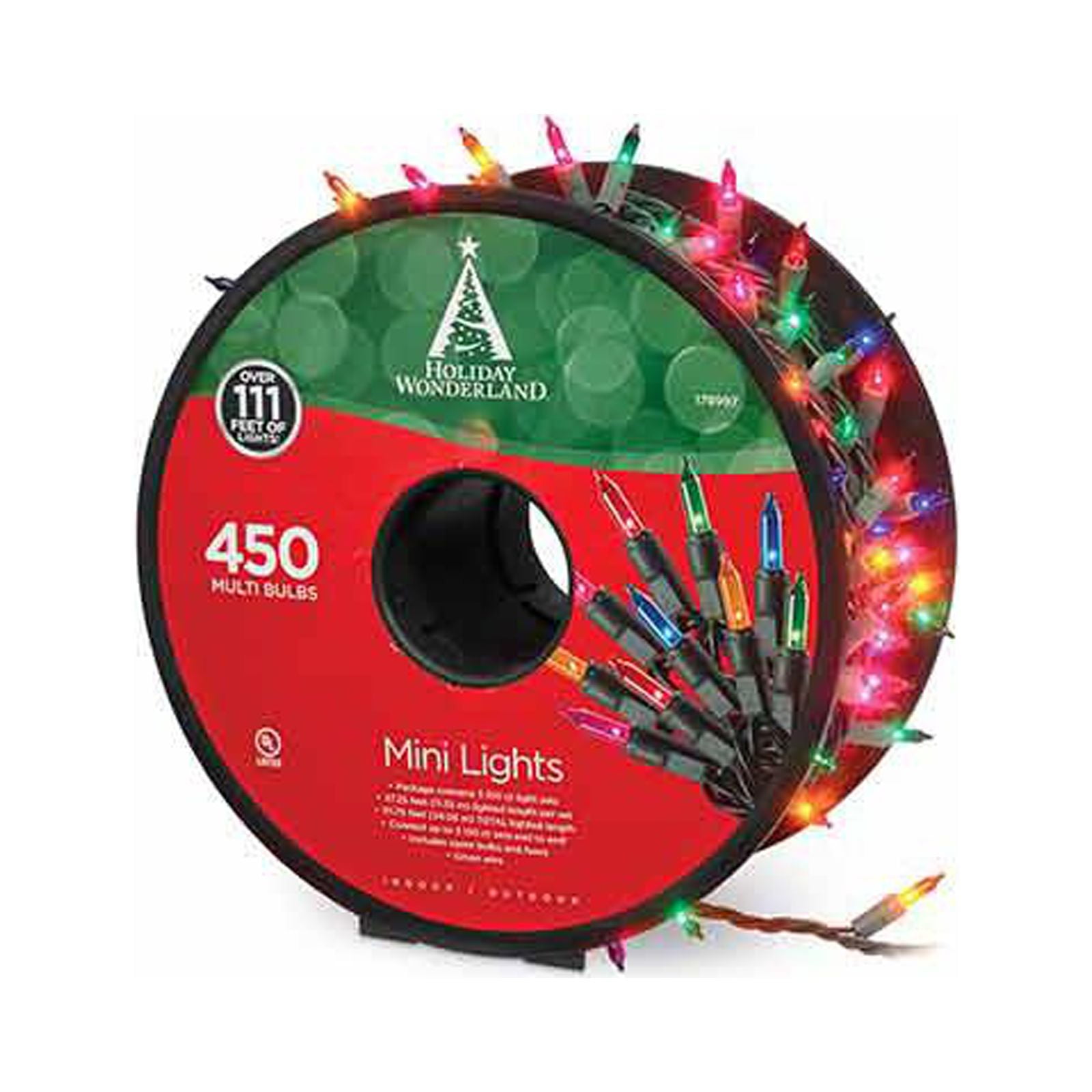 Holiday Wonderland 48351-88 Christmas Mini Light Set, Multi, 450-Ct. Reel - Quantity 1