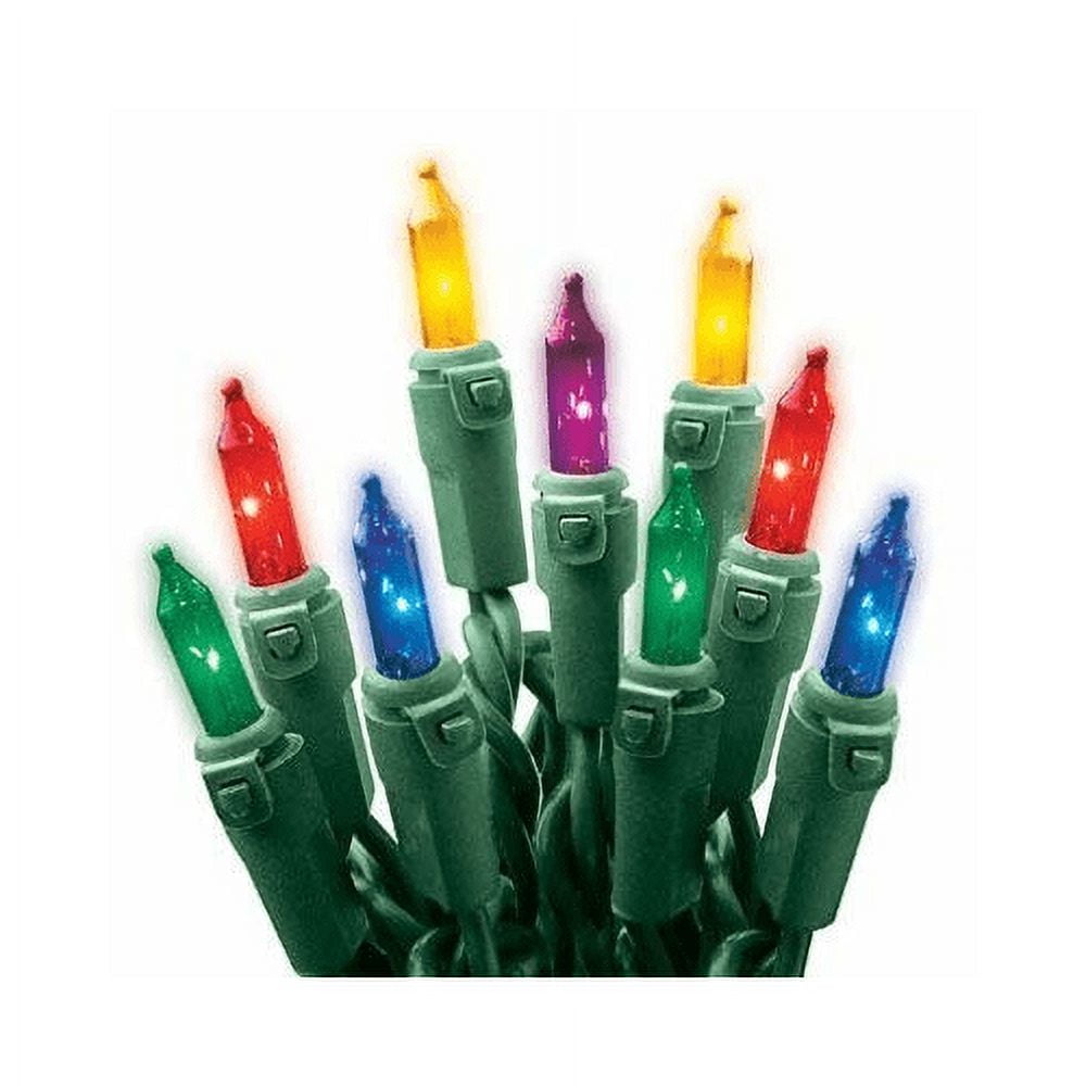 Holiday Wonderland 50 Multicolor LED Christmas Tree Lights with Green Wire