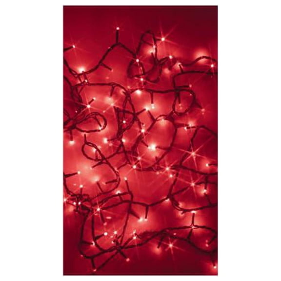 Holiday Wonderland SL100RDTW Twinkle Compact LED Starry Lights, 100 Red LED Bulbs, 17-1/2-Ft. Total Length - Quantity 12
