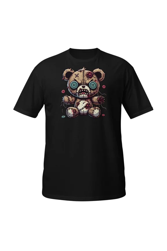 Holiday Zombie Teddy Bear Shirt Creepy Cute Voodoo Stuffed Toy Unisex T-Shirt, up to Size 5XL