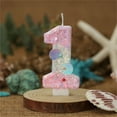 thumbnail image 1 of Holiday decorative candles with colorful flames, romantic and warm, smokeless and safe, gradient pink number candles, birthday candles, shell and pearl style creative candles, 0-9., 1 of 6