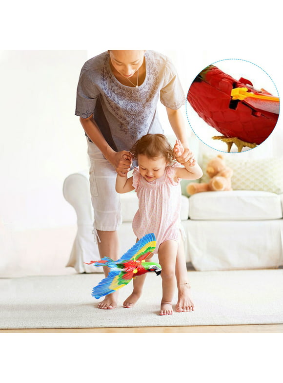 Holiday fashion VANLOFE Children Toy Aged 2+ Music Toy Hanging Wire Electric Parrot With Light Music Light 360-degree Rotating Bird