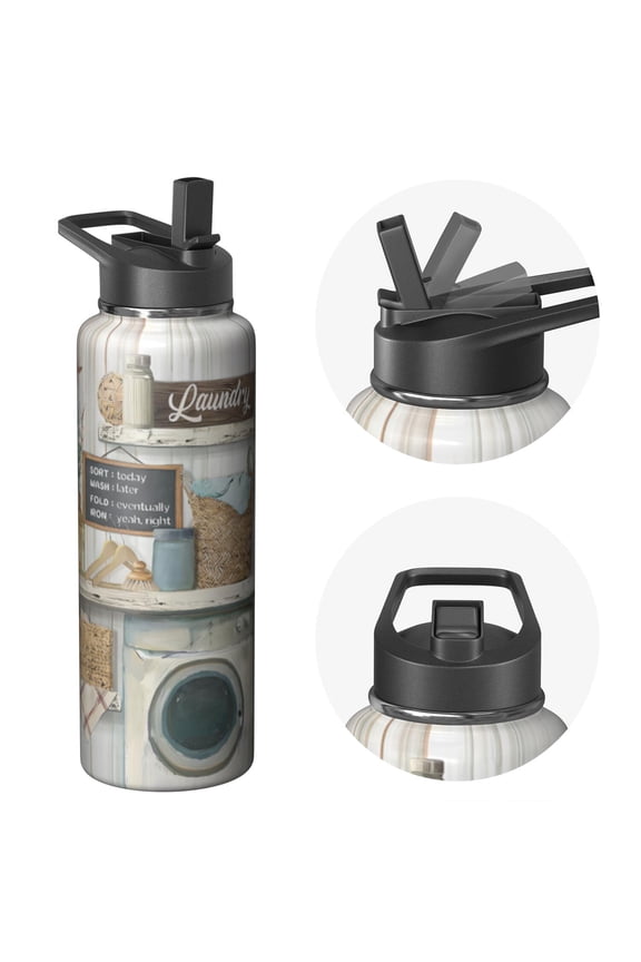 Holiday gifts Themed Water Bottle with Straw 40oz, Premium Triple Layer Insulation, Stainless Steel Body, Leakproof Lids Unisex Option for Active Lifestyles