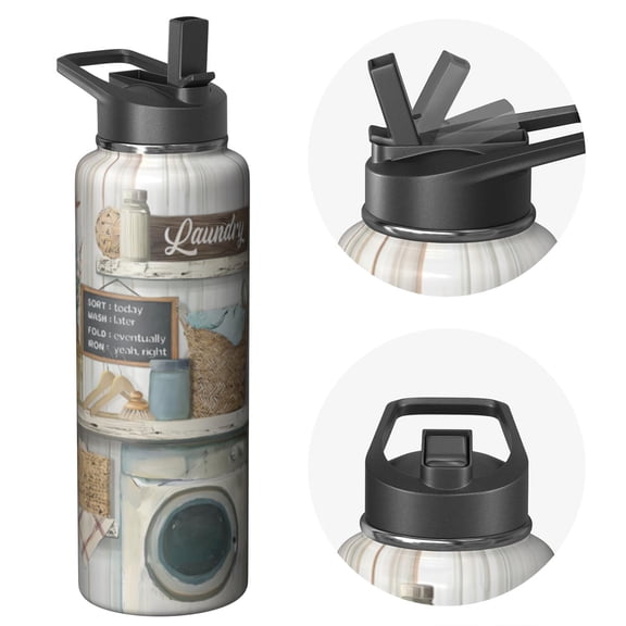 Holiday gifts Themed Water Bottle with Straw 40oz, Premium Triple Layer Insulation, Stainless Steel Body, Leakproof Lids Unisex Option for Active Lifestyles