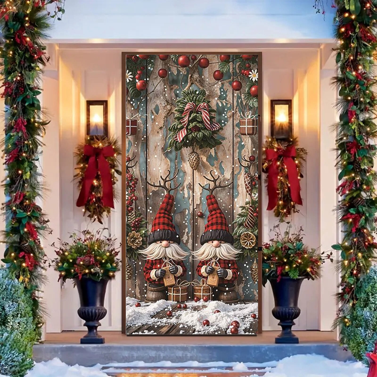 Holiday products - 35 X 71 Inch Christmas Door Cover - Santa Claus ...