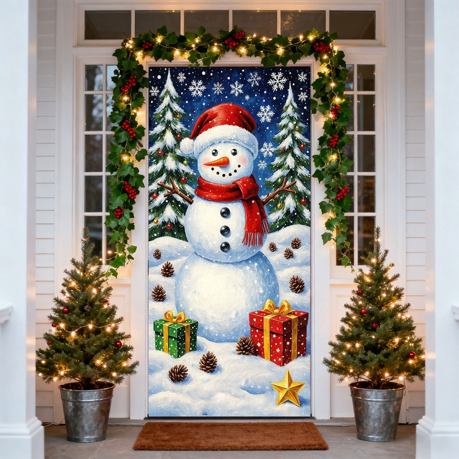 Holiday products - 35 X 71 Inch Christmas Door Cover - Santa Claus ...