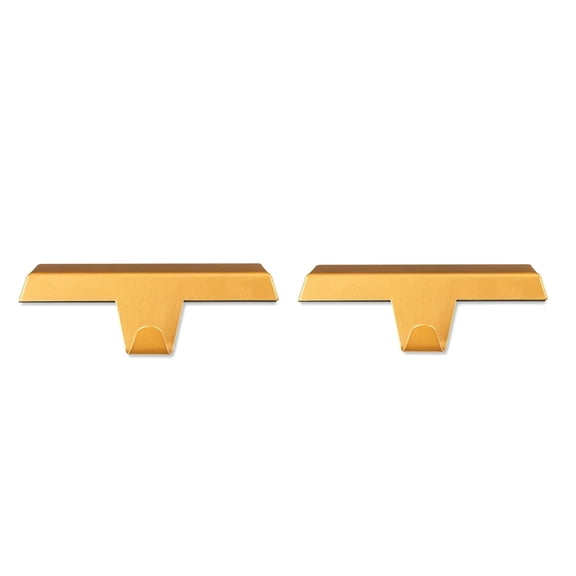 Holiday Time Gold Iron Weighted Christmas Stocking Holders, 2-Count, 5 in Width