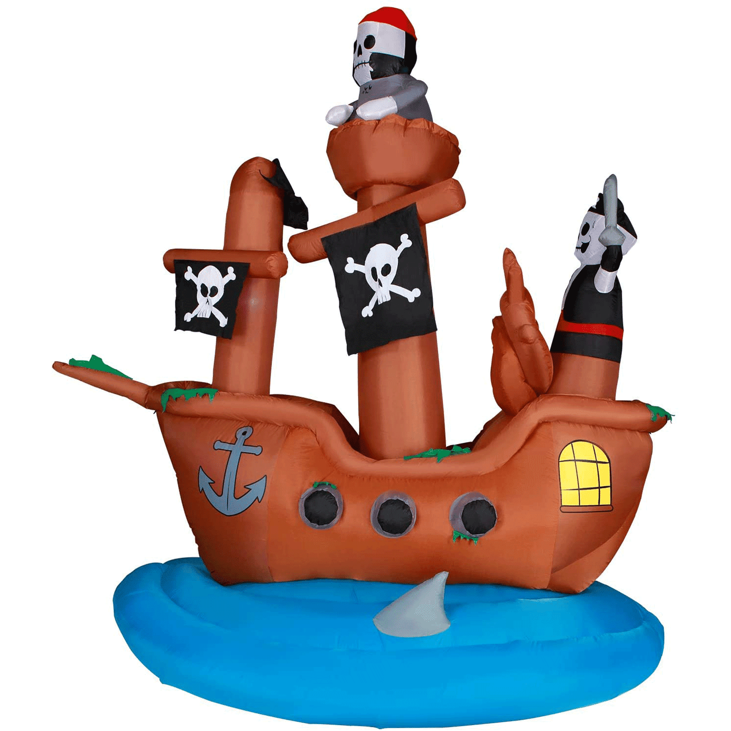Holidayana 10 Foot Tall Inflatable Halloween Pirate Ship Yard