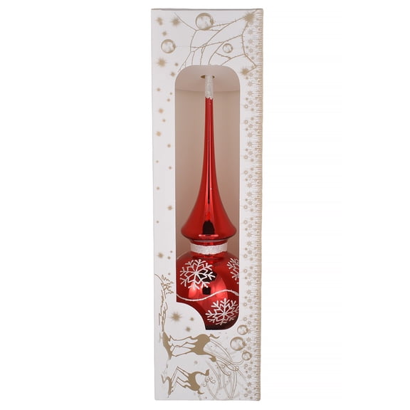 "Altair" Red Glass Christmas Tree Topper