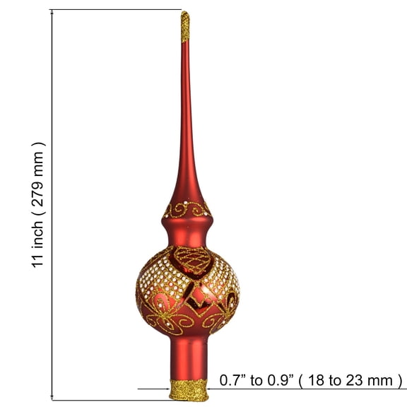 "Tender" Glass Christmas Tree Topper (red matte)