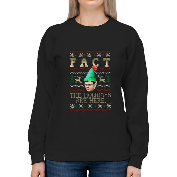 Holidays Are Here, Fact Sweatshirt Women The Office, Female 4X-Large