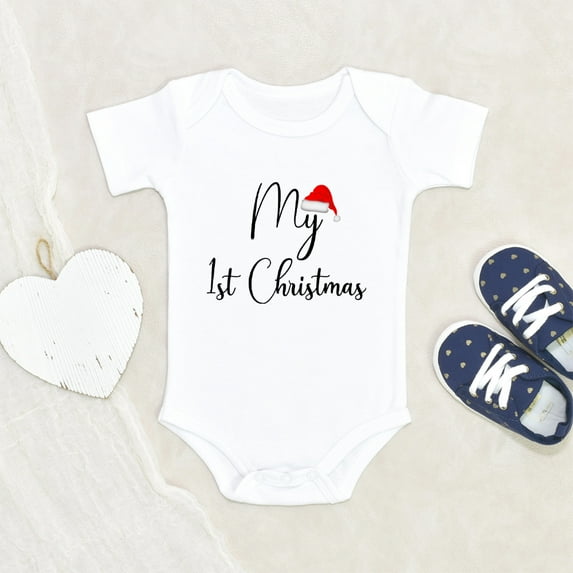 Holidays Baby Clothes - Cute My First Christmas Baby Clothes - Santa Hat Baby Clothes