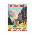 thumbnail image 1 of Holidays in Canada - Canadian Pacific - Vintage Railroad Travel Poster by Leonard Richmond c.1925 - Bamboo Fine Art 290gsm Paper Print (Unframed) 18x24in, 1 of 4